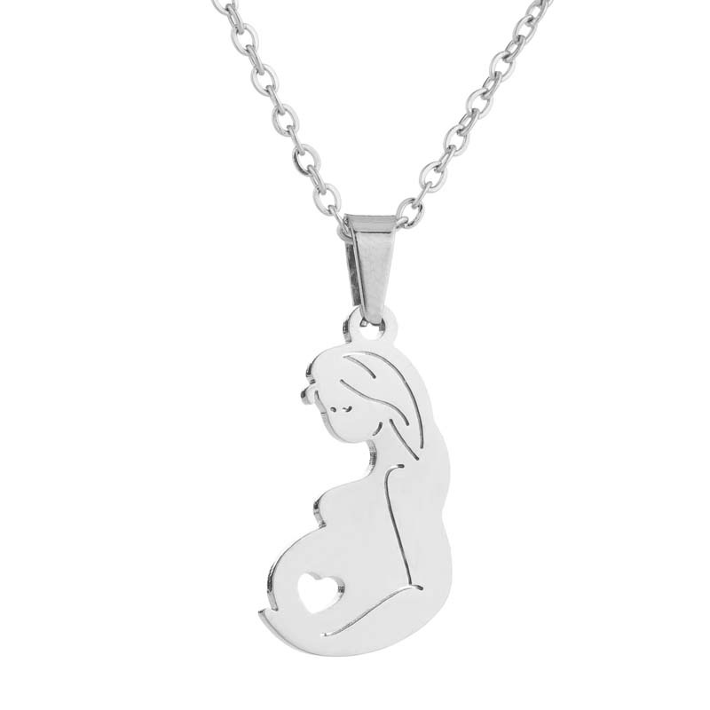 201 Stainless Steel Material Mother'S Day Festival Wholesale Jewelry Retro Portrait 201 Stainless Steel 18K Gold Plated Plating Ear Studs Necklace