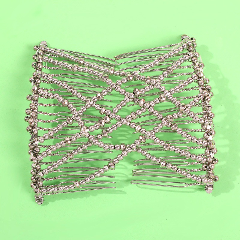 Women's Lady Flower Alloy Resin Seed Bead Insert Comb display picture 9