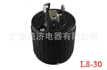 LK6334B 美式引挂式防松电木2极接地型防脱落电源插头 NEMAL8-30