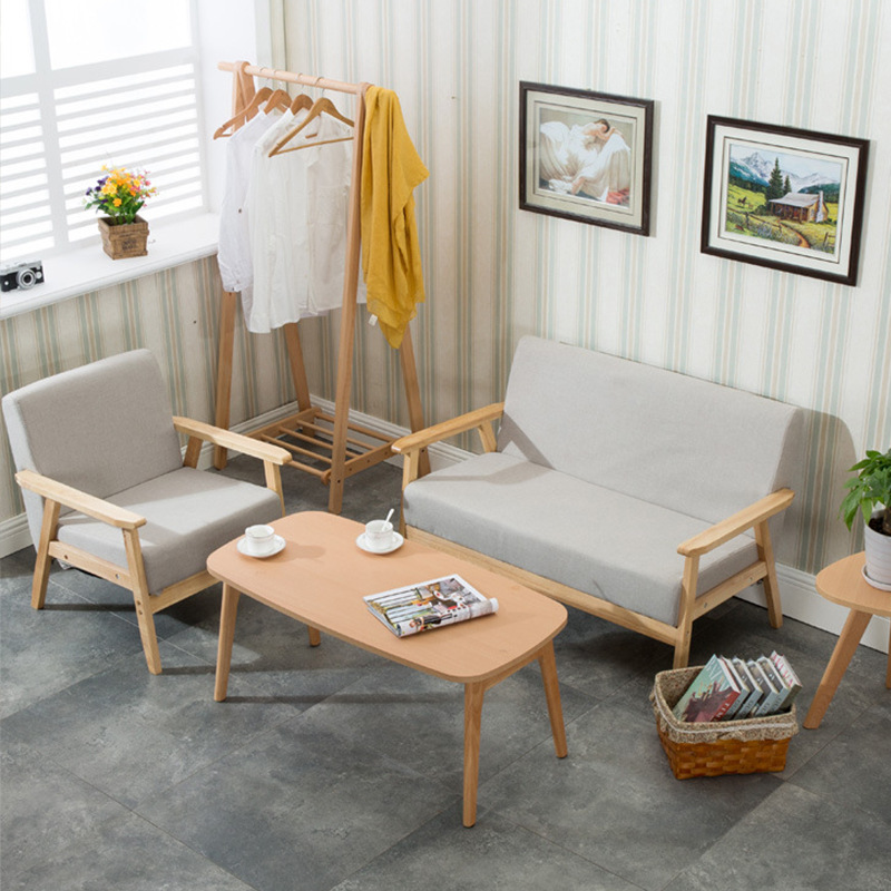 专业小户型简约布艺沙发 日式简易办公室客厅阳台沙发椅北欧组合