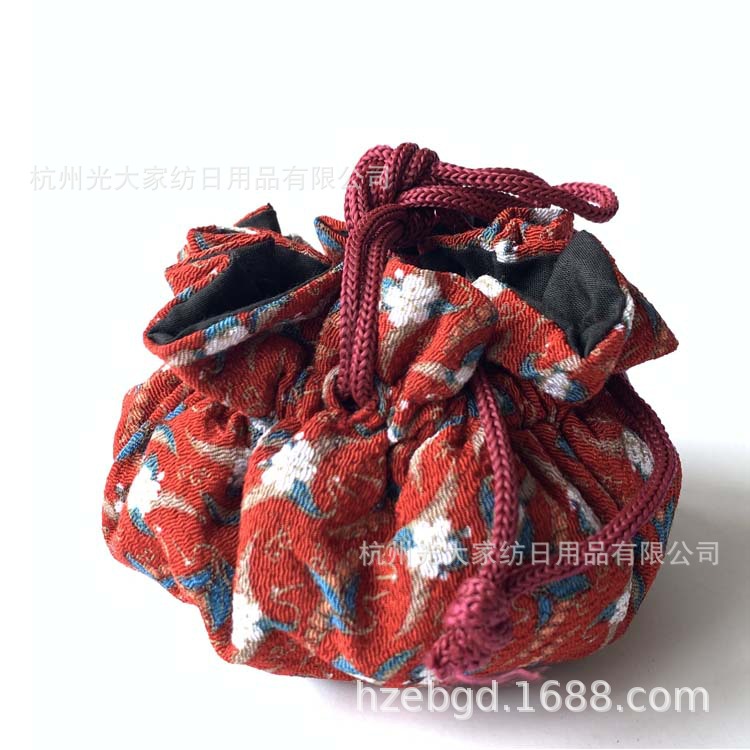 首饰包 *722 日本和服锦缎抽绳首饰袋 束口收纳袋 8个小口袋