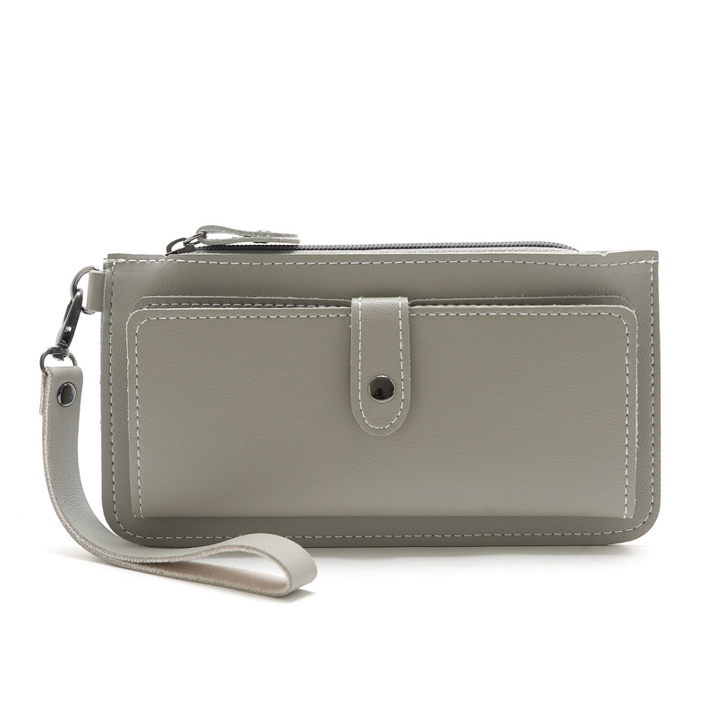 116g Weight Zipper Closure Type Business, Travel Occasion Pu Leather Material Solid Color Pattern Women'S Gender Square Shape Light Grey, Dark Grey, Rose Red, Pink, Red, Green, Blue, Gold, Black Color Fashion Multi-function Zipper Multi-card Buckle Wallet 32