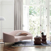 北欧后现代不锈钢弧形布艺沙发设计师创意异形高档美容院酒店家具