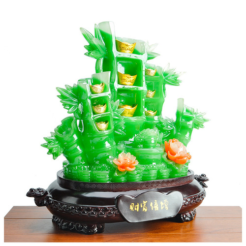Factory direct sales of imitation jade bamboo to increase wealth day by day, home accessories, living room fortune ornaments, resin crafts