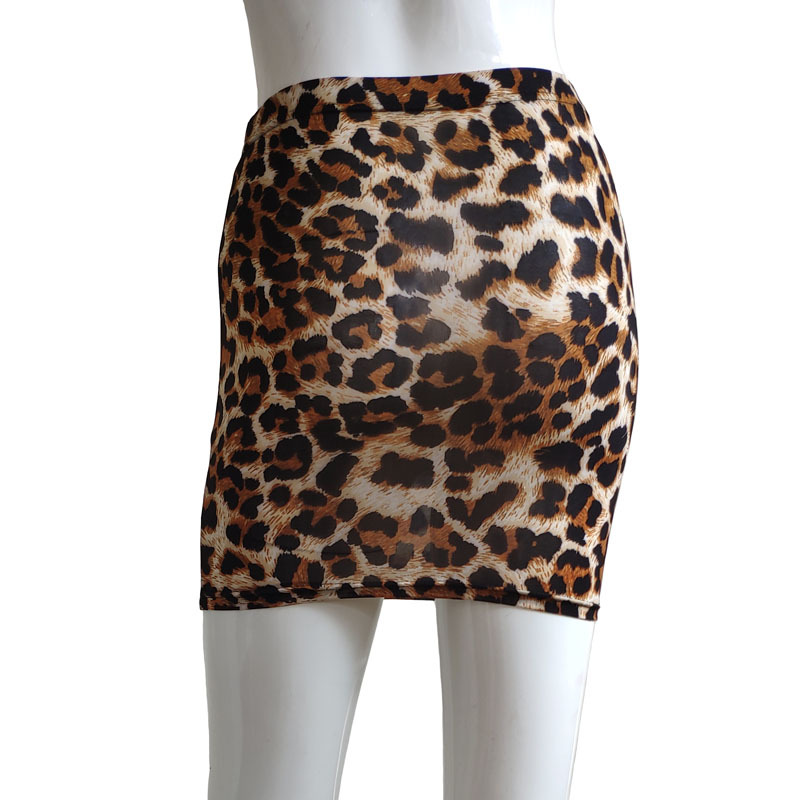 Women's Short Leopard Print Skirt Printed Leopard Print Skirt_mkmklike.com