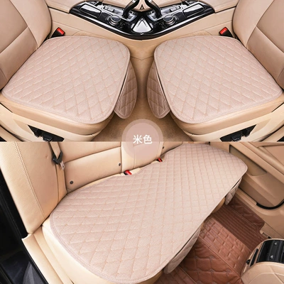 skin-friendly breathable seat cushion manufacturers – Universal seat cover - light-beige-universal-three-piece-set