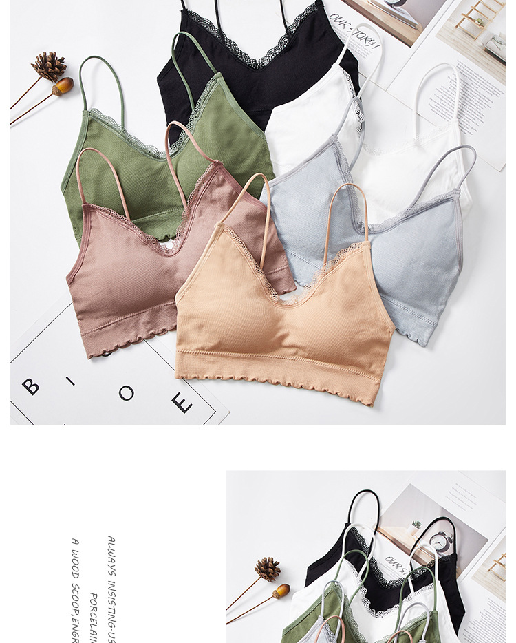 Direct sales from the manufacturer of the 2020 new lace, threaded, seamless back-hugging and chest-wrapping underwear women's comfort vest detail image 8