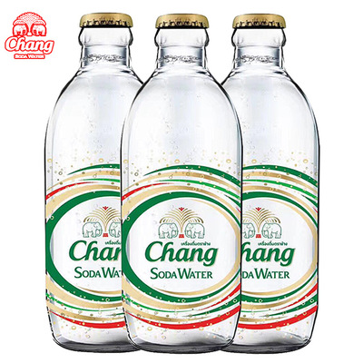 象牌苏打水CHANG325ml无糖碱性玻璃瓶装气泡水泰国进口饮料批发|ms