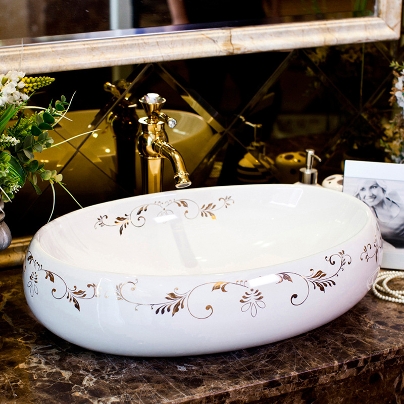 Caramel Arts Wash basin European style undercounter ceramics Washbasin Jingdezhen Art Basin surface 806