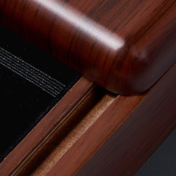 Retro sliding wooden storage box, rectangular gift box, custom-made jewelry, wooden box for study and office detail image 4