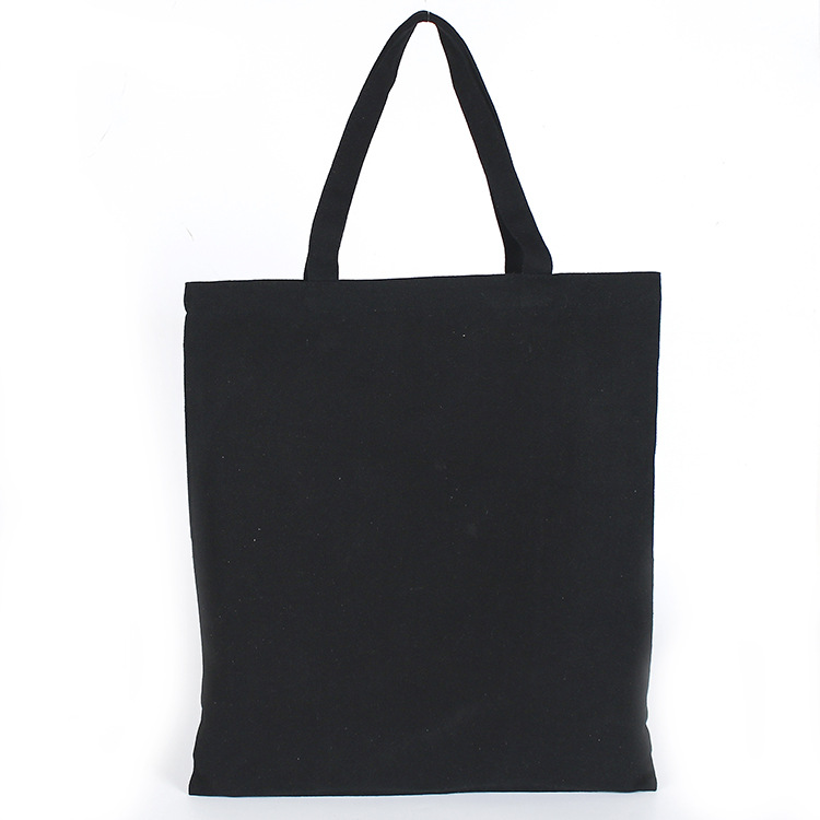 厂家直销创意设计广告礼品棉布袋 折叠便携黑色购物帆布袋定制
