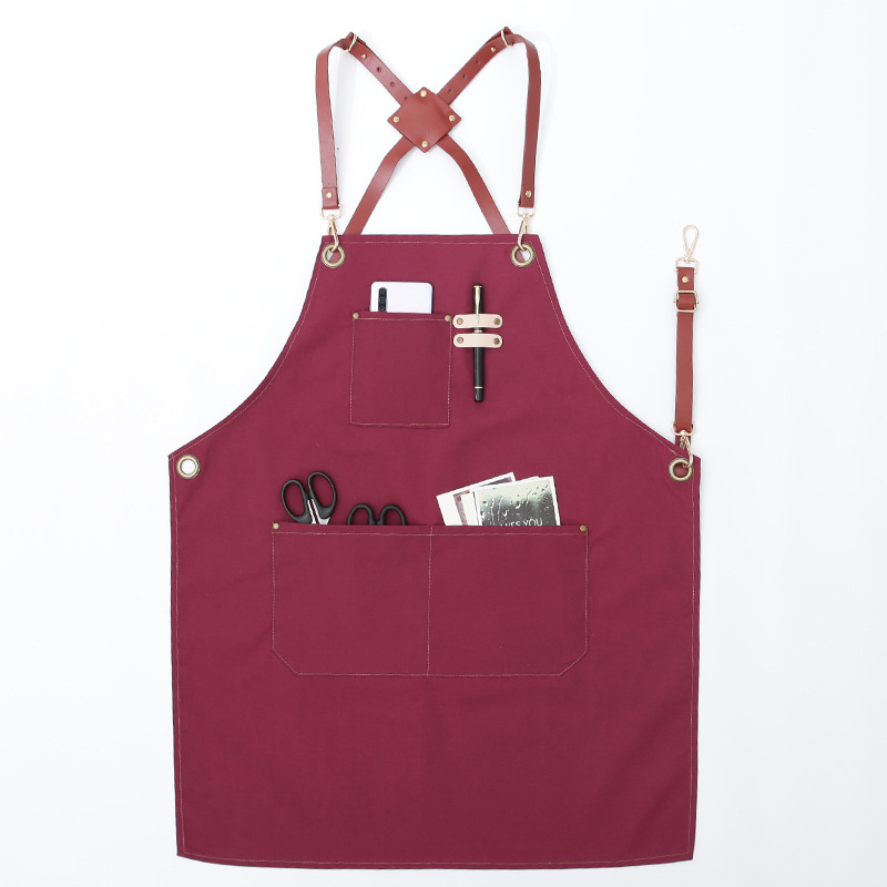 Delantal logotipo personalizado moda Coreana lienzo antifouling Barbero café leche tienda de té Cocina Ropa trabajo en casa para las mujeres