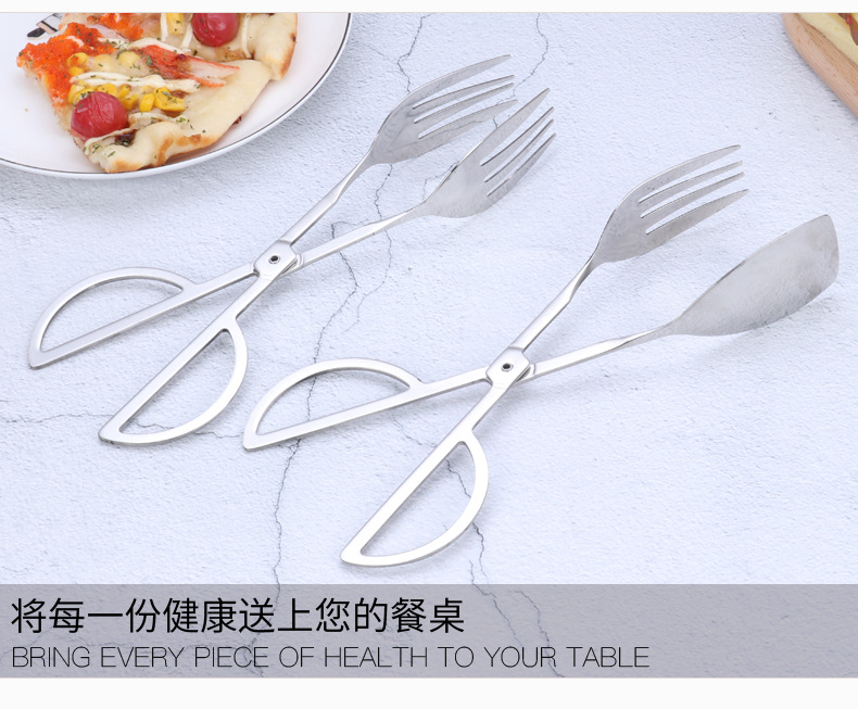 不锈钢食物夹 家用酒店自助餐烧烤用品夹子 肉丸夹煎鱼夹厨房用具-阿里巴巴