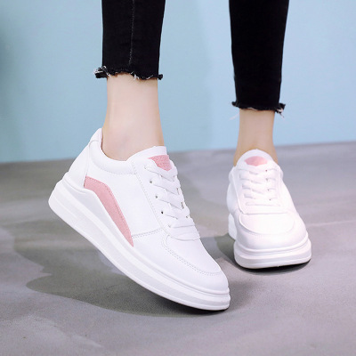 2019春夏新款小白鞋女韩版基础百搭皮面增高透气休闲板鞋平底学生|ms