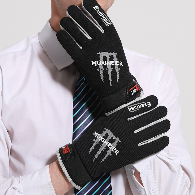 批发骑行手套男女士秋冬季加绒保暖户外山地车加厚棉手套一件代发|ru