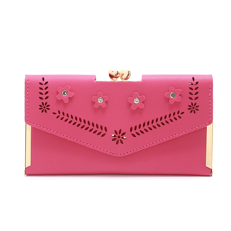 Korean Hollow Flower Long Clutch Bag Wholesale display picture 27