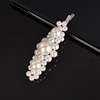 Woven hair accessory handmade, hairgrip from pearl with bow, hairpins, internet celebrity, simple and elegant design, Korean style