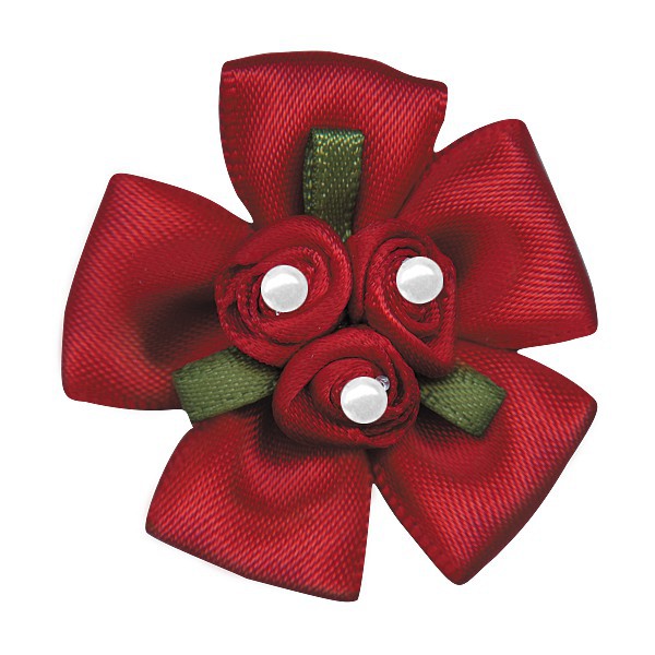 Yao Ming cinta flor decoración hecha a mano 3,6 cm de ancho cinta arco horquilla tocado ropa cinta pequeña flor arco