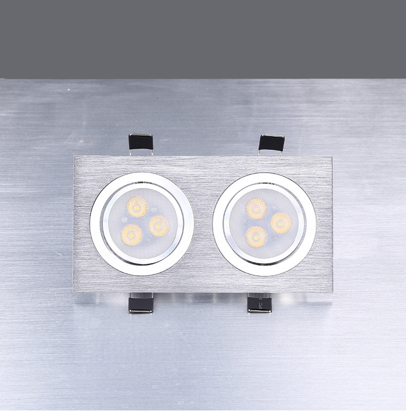 Square dual-head ceiling light 3W 5W 6W 7W 9W 10W 12W 14W 18W 24W LED grille spotlights