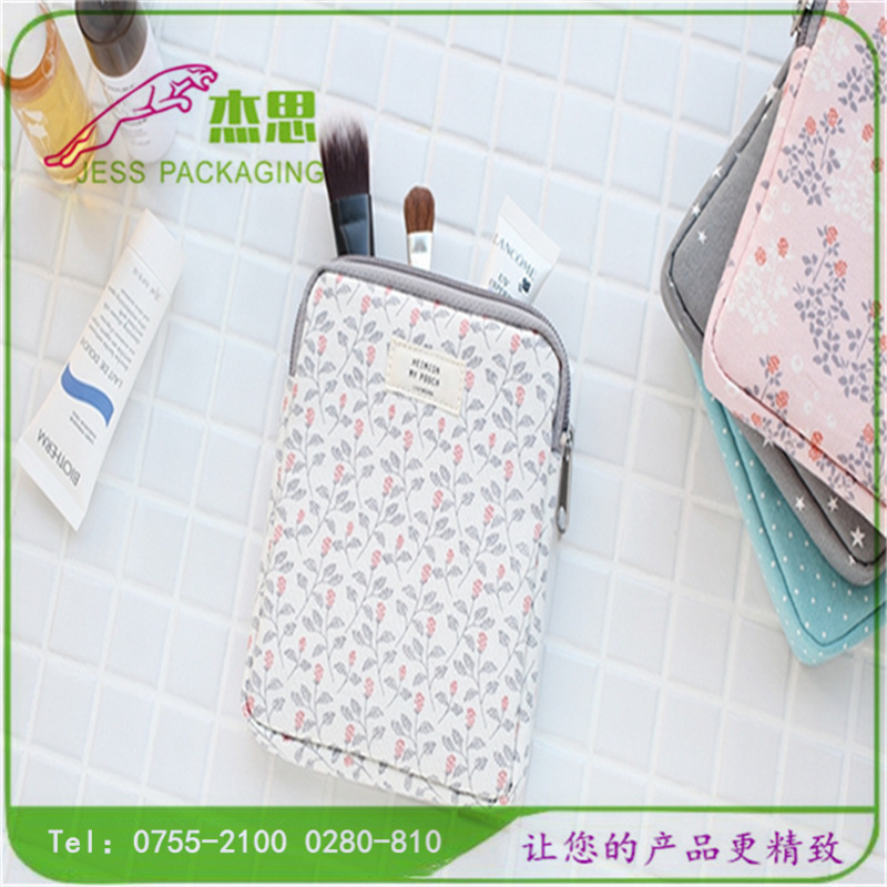 设计新款棉布碎花图案外贸化妆品收纳包零钱包拉链手机包量大从优