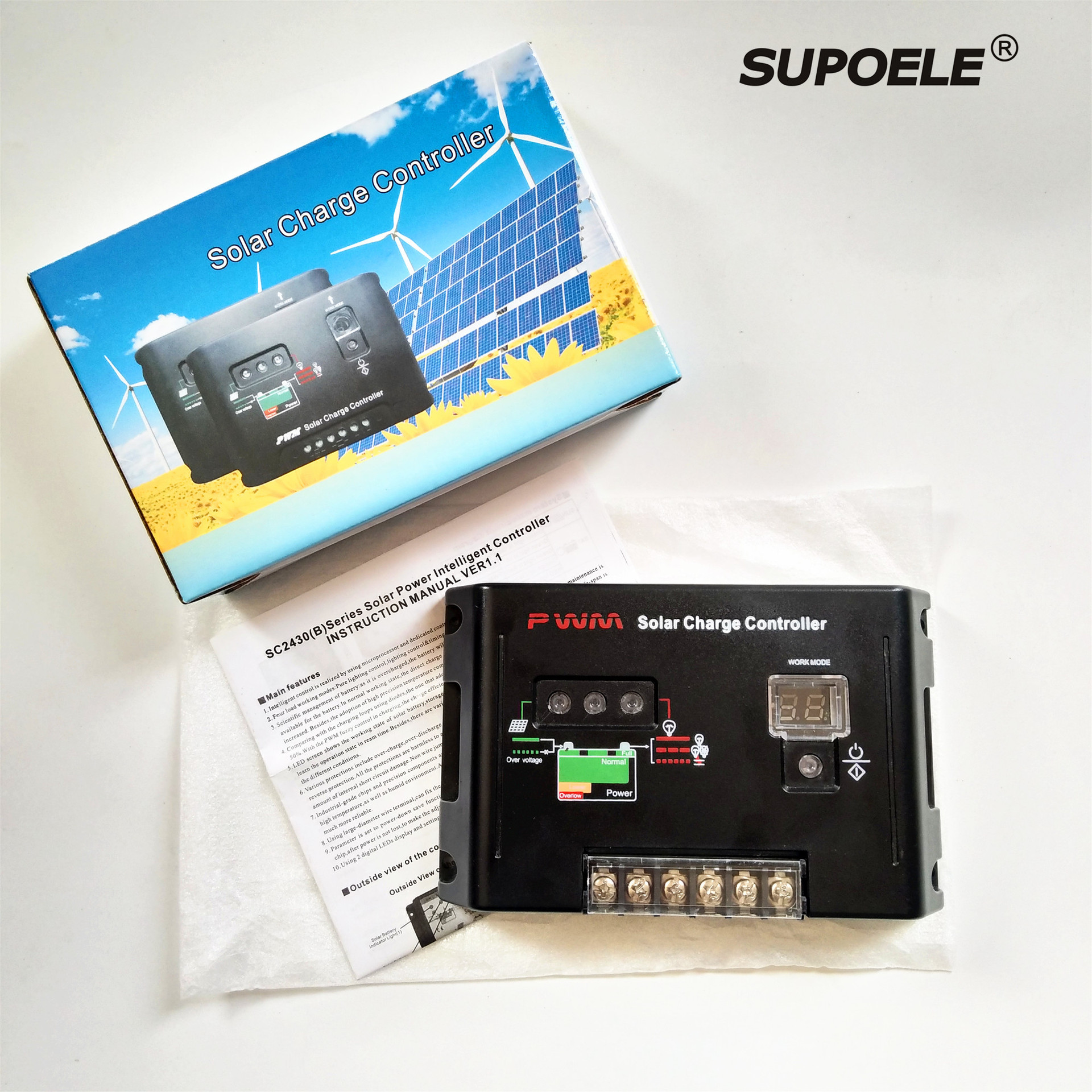 30A PWM太阳能控制器 12/24V自动 路灯控制器 出口品质SC2430B