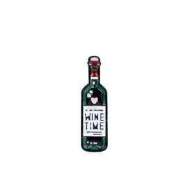 wish欧美爆款饰品 wine time红酒酒瓶合金滴油胸针胸花徽章衣饰