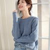 2019 Korean Edition new pattern Autumn and winter T-shirts Cashmere sweater fashion Hollow Long sleeve Socket sweaters Cardigan