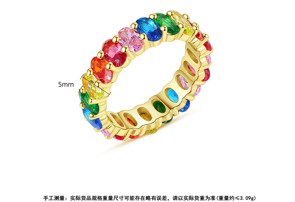 Ring Colorful Ladies Copper Inlaid Zirconium Ring Ring Wholesale display picture 6