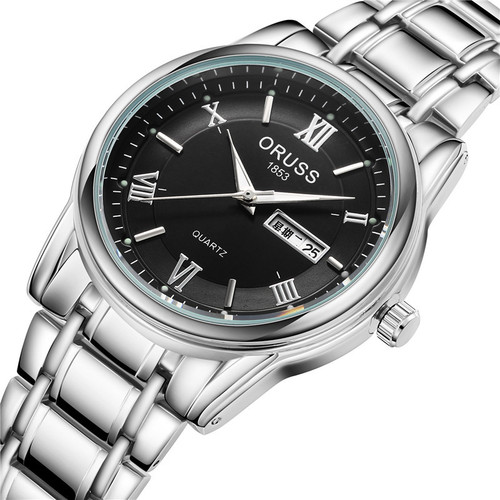 Men's Steel Band Quartz Watch Business Luminous Men's Watch Dual Calendar Casual Men's Watch Non-Mechanical Watch Wholesale