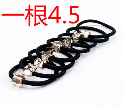 韩版发饰头饰无接缝皮筋高弹力头绳金珠发圈2元饰品厂家批发|ms