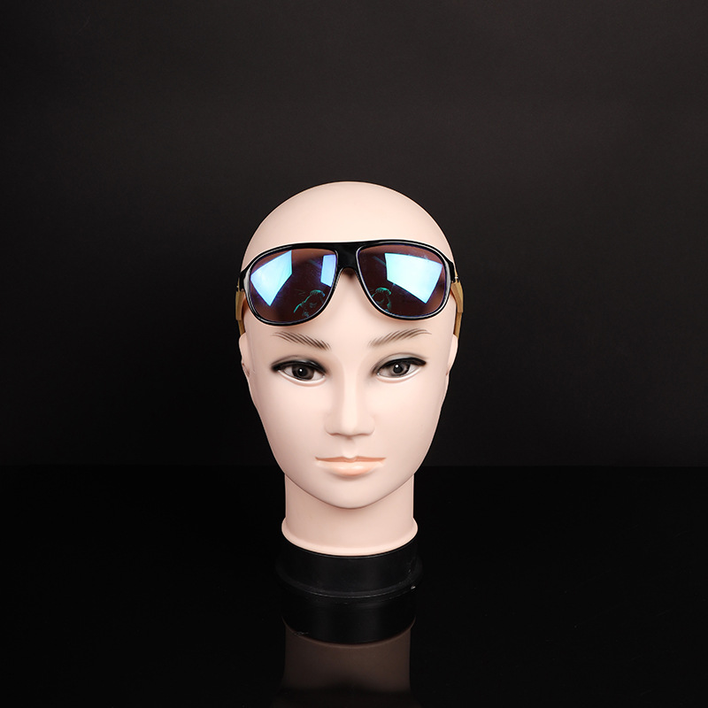 Men's filled model head fake head fake hair hat glasses display prop Male light insertion needle head model