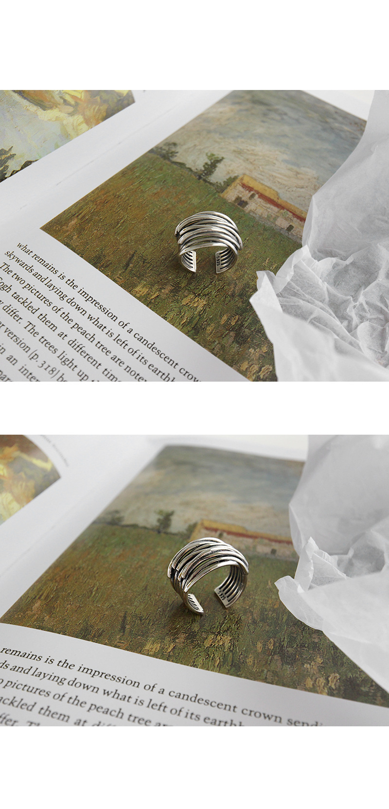 Retro Geometric Sterling Silver Plating Open Ring 1 Piece