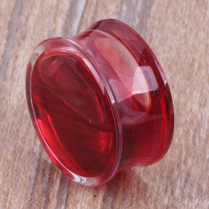 Acrylic Red Liquid Ear Expander Ear Studs 20mm Ear Plug Earring detail image 9