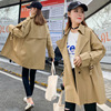 Little Easy Show thin Khaki chic Windbreaker Mid length version Korean Edition Spring and autumn season 2019 New coat