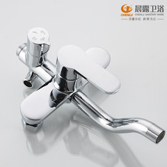 Gold-plated three-tier wall-mounted shower head bathroom set shower multi-function hot water valve shower head