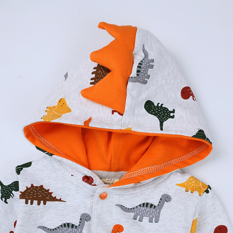 European And American Children's Clothing Amazon Spring And Autumn Dinosaur Style Romper Ins Baby Romper Cross-border Baby One-piece Wholesale