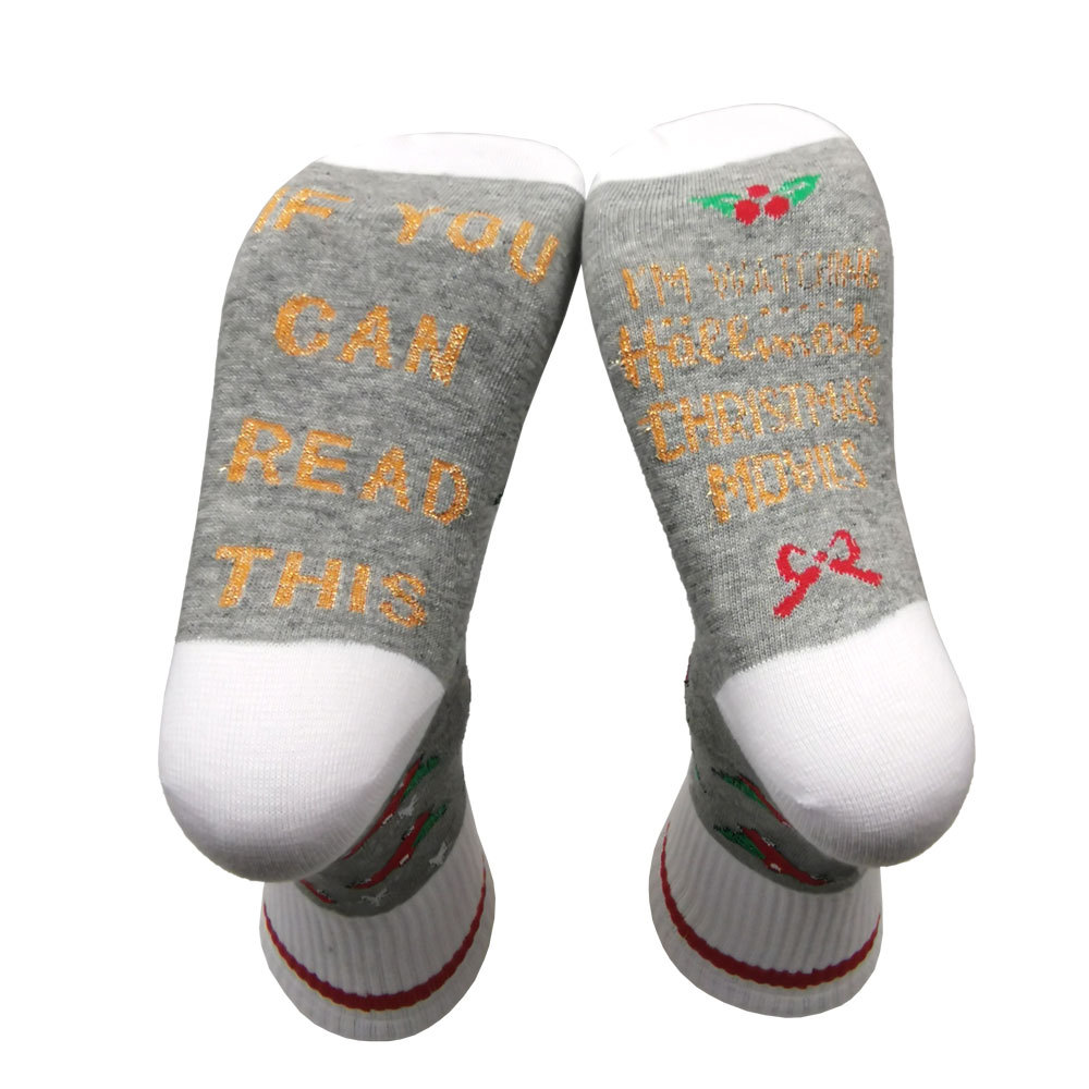 Unisex Fashion Christmas Tree Letter Star Cotton Printing Crew Socks display picture 4