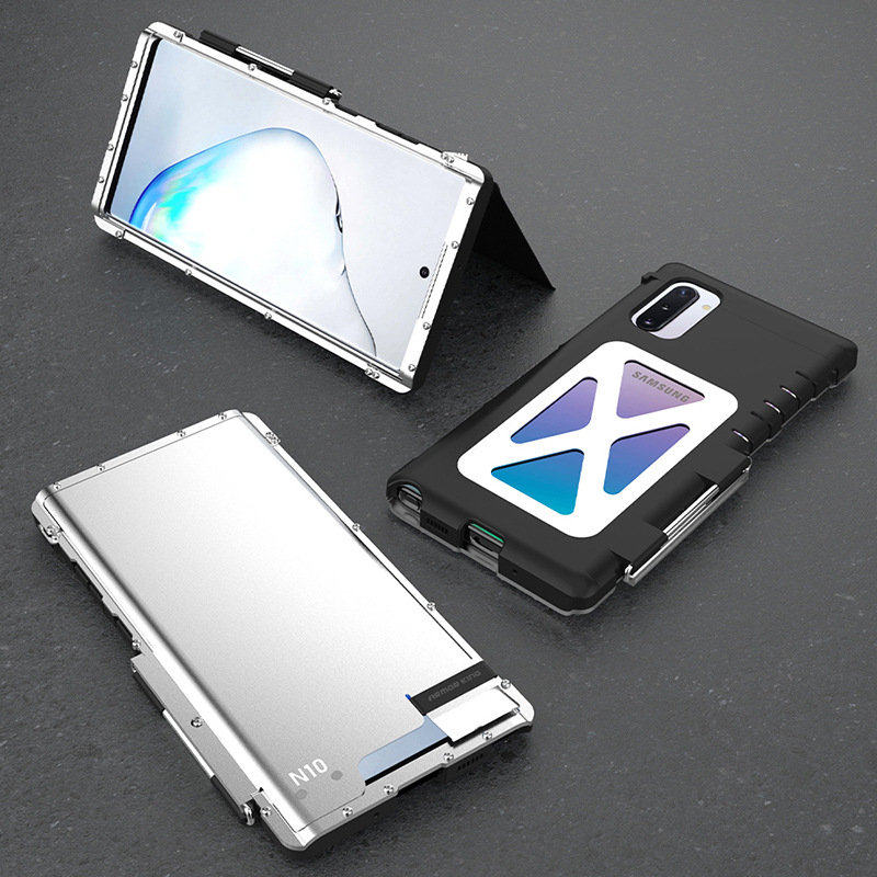 Armor King Iron Man Luxury Shockproof Stainless Steel 360° Rotating Metal Flip Case Cover for Samsung Galaxy Note 10 Plus & Samsung Galaxy Note 10