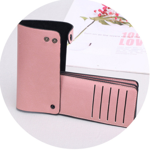 Long PU large capacity rotating multi-card slot business card ID card holder female card holder leather case