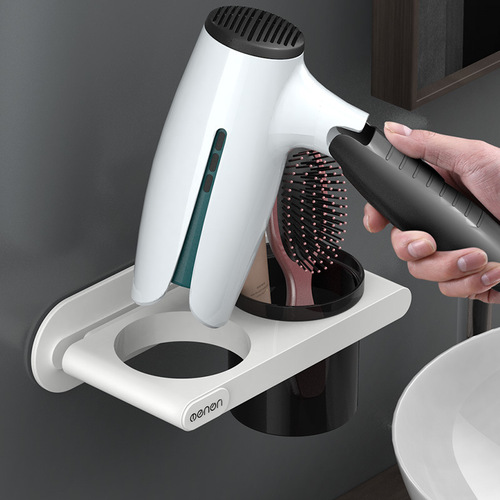 Wall-mounted hairdryer holder, bathroom toilet shelf, storage rack, hairdryer stand, no drilling wall hair dryer rack