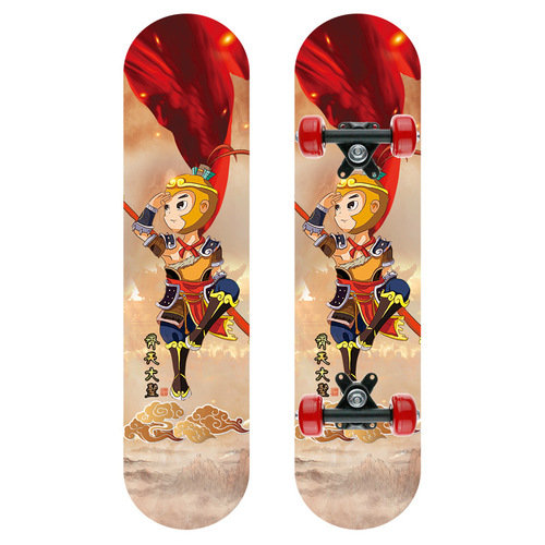 Skateboard four-wheel skateboard children and teenagers scooter medium maple board double rocker 2406 skateboard manufacturer direct sale