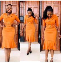 跨境货源速卖通亚马逊非洲大码女装V领侧边一排纽扣荷叶边连衣裙