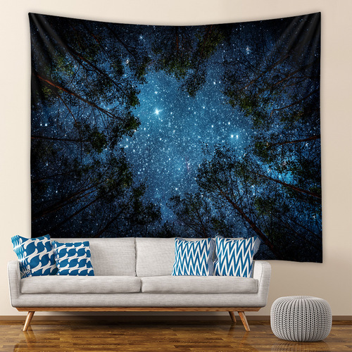 3D printed home decoration Forest creek Starry sky series home tapestry wall hanging decoration