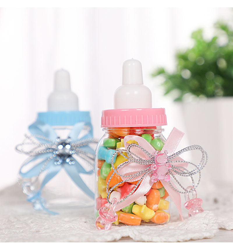 European-style Creative Cute Milk Bottle Transparent Plastic Wedding Candy Box Baby Shower Birthday Gift Packaging Sugar Box display picture 1