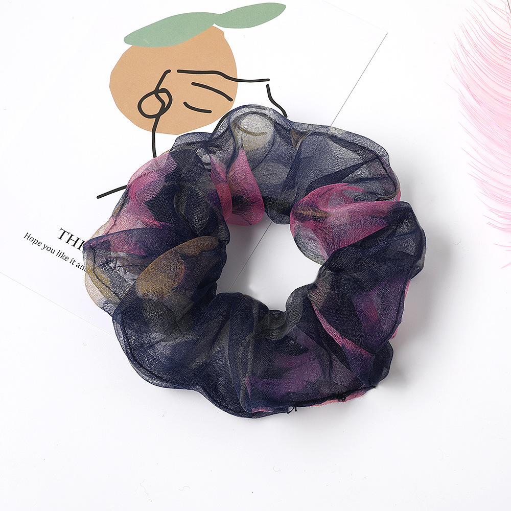 New Fashion Fabric Lace Yarn Small Fragrance Wind Flowers Cheap Scrunchies Wholesale display picture 4