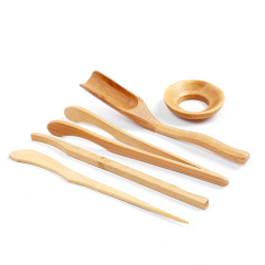 Direct Sales from Origin] Bamboo Tea Set Accessories Six-Piece Set (Tea Tongs, Tea Needle, Tea Scoop, Tea Ceremony Six Gentlemen - Set of Zero Accessories for Wholesale