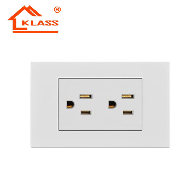 【美式规格】118式外销出口两位15a墙壁面板 双美式插座