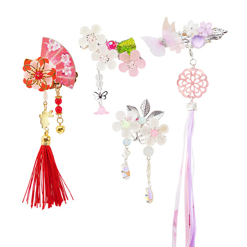 chinese hanfu hair accessory for girls Chinese Hanfu costume headdress children hairpin girl ancient hair ornament super immortal ancient tassel Buyang Princess ancient hairpin clip