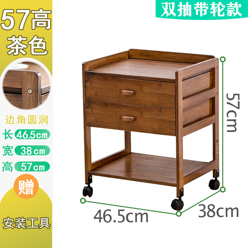 Directo de fábrica simple moderna mesita de noche de madera maciza dormitorio cajón doble cajón de almacenamiento gabinete de esquina multifuncional mesita de noche