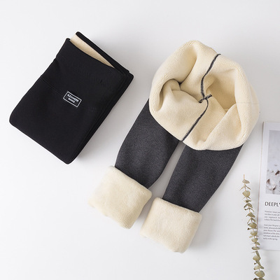 新款冬季羊羔绒加厚保暖纯棉高腰九分打底裤 大码打底裤系列|ms